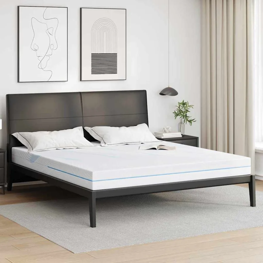 Matelas Moyennement ferme 200 x 200 cm Blanc