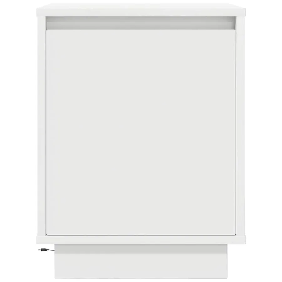 Tables de chevet avec lumières LED 2 pcs blanc 38x34x50 cm - 8