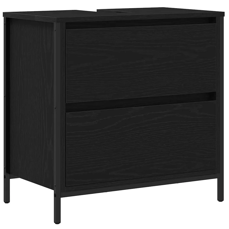 Ensemble de meubles de salle de bain 2 pcs en chêne noir et bois d'ingénierie - 5