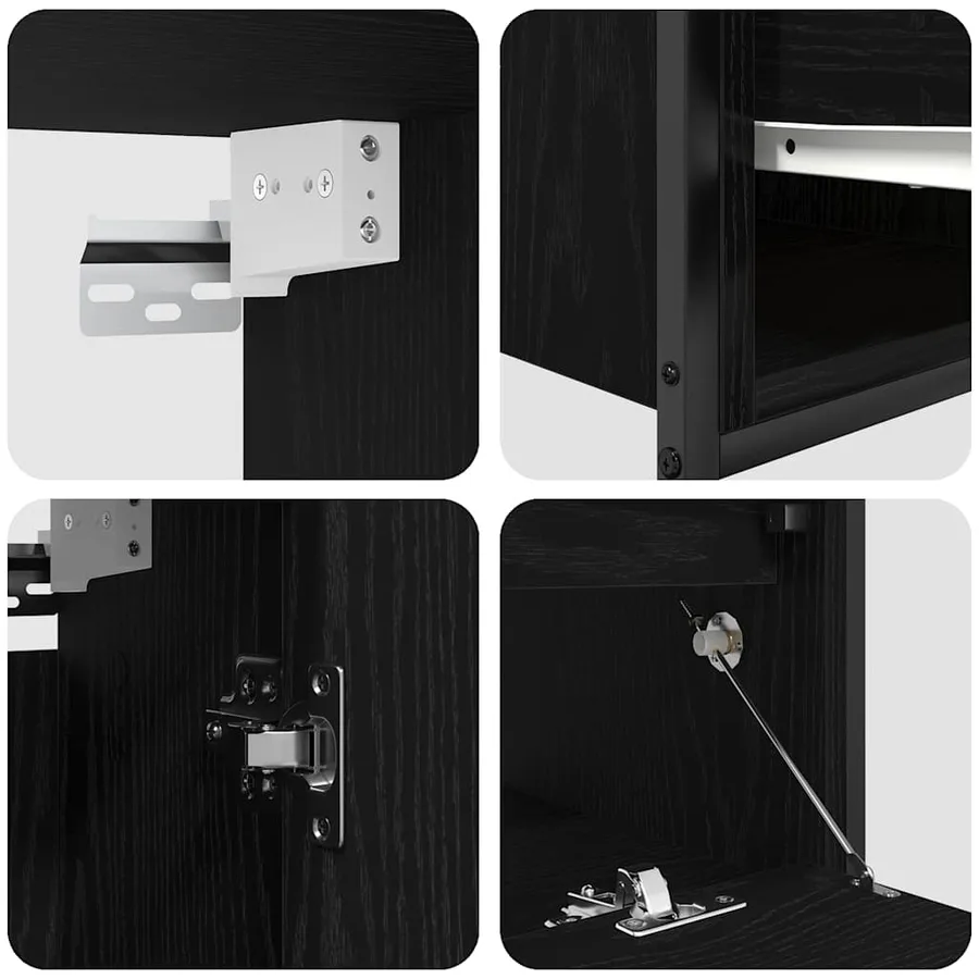 Ensemble de meubles de salle de bain 2 pcs en chêne noir et bois d'ingénierie - 6