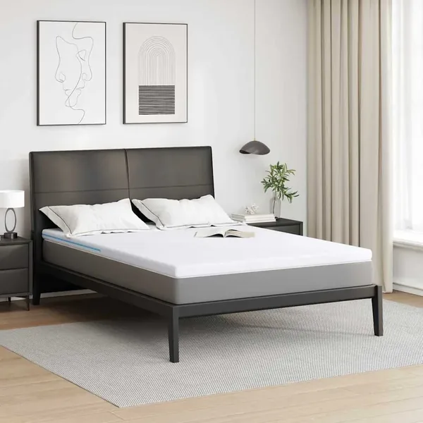 Surmatelas Blanc 140 x 190 cm Tissu jacquard