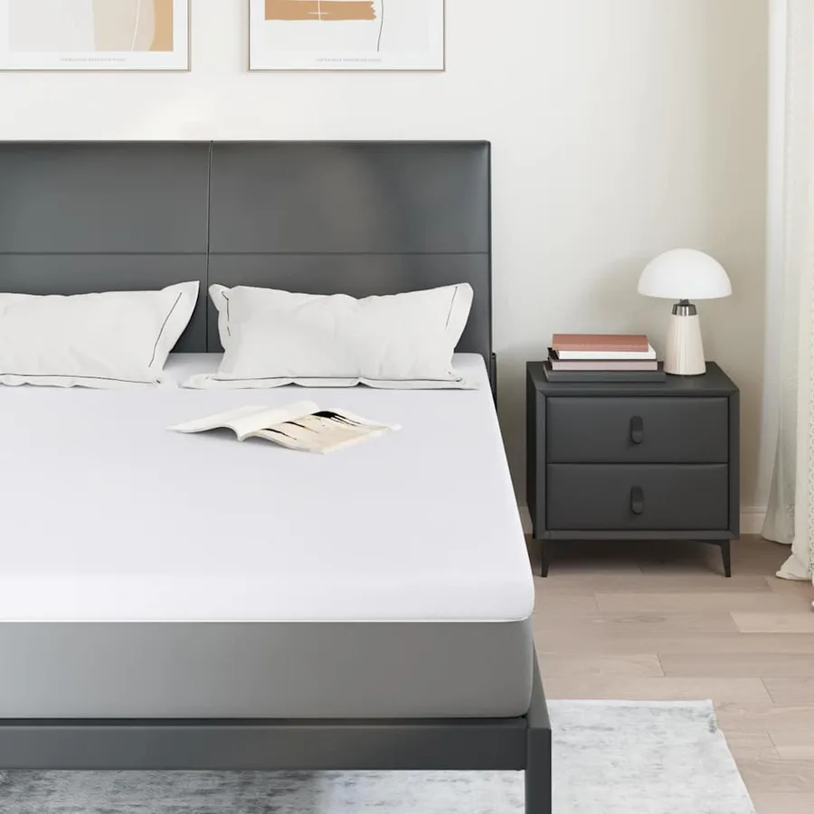 Surmatelas Blanc 140 x 190 cm Tissu jacquard - 3