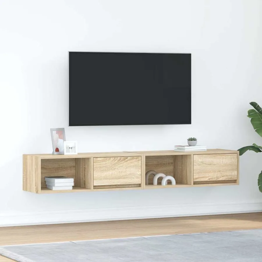 Meubles TV 2 pcs chêne sonoma 80x31x25,5 cm bois d'ingénierie