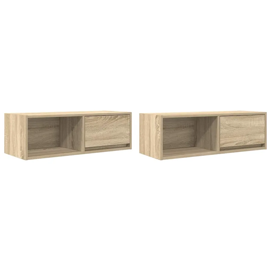 Meubles TV 2 pcs chêne sonoma 80x31x25,5 cm bois d'ingénierie - 2