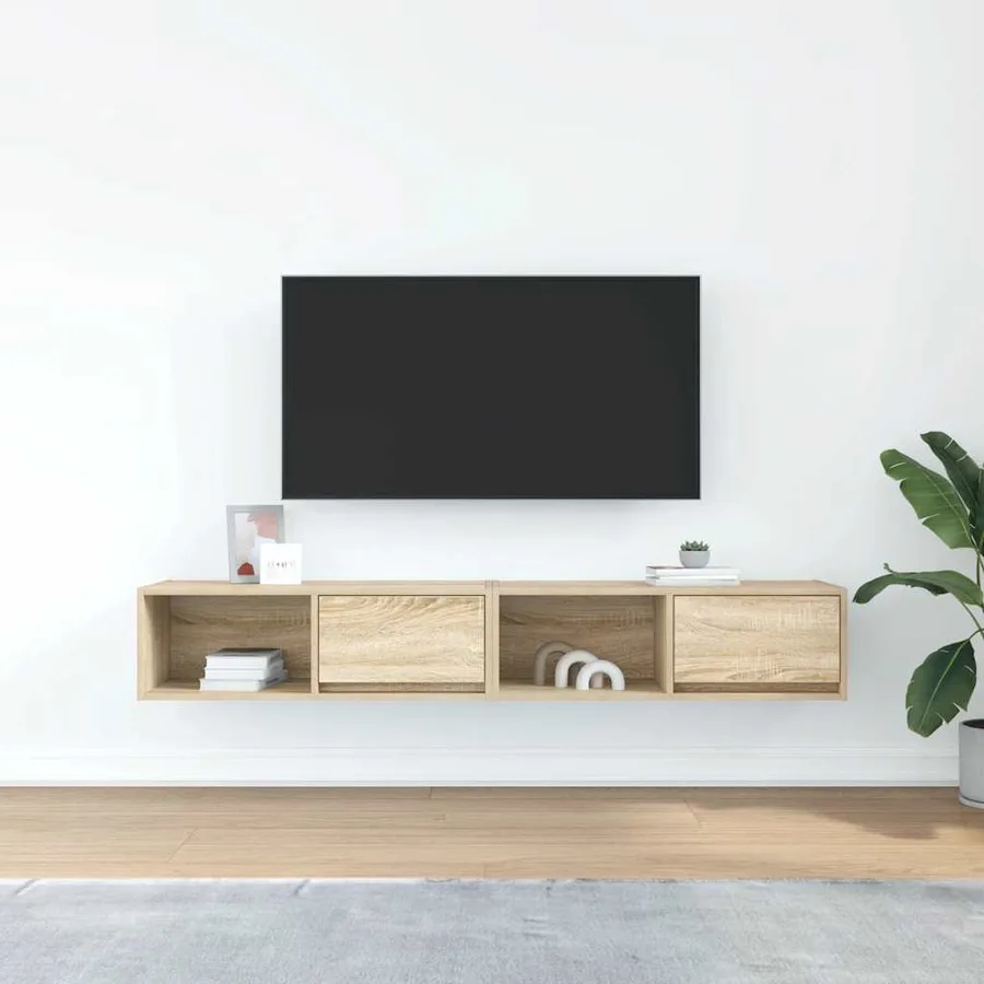 Meubles TV 2 pcs chêne sonoma 80x31x25,5 cm bois d'ingénierie - 3
