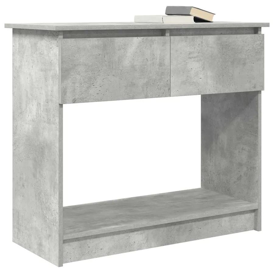 Table console avec tiroirs gris béton 85,5x38,5x74,5 cm - 4