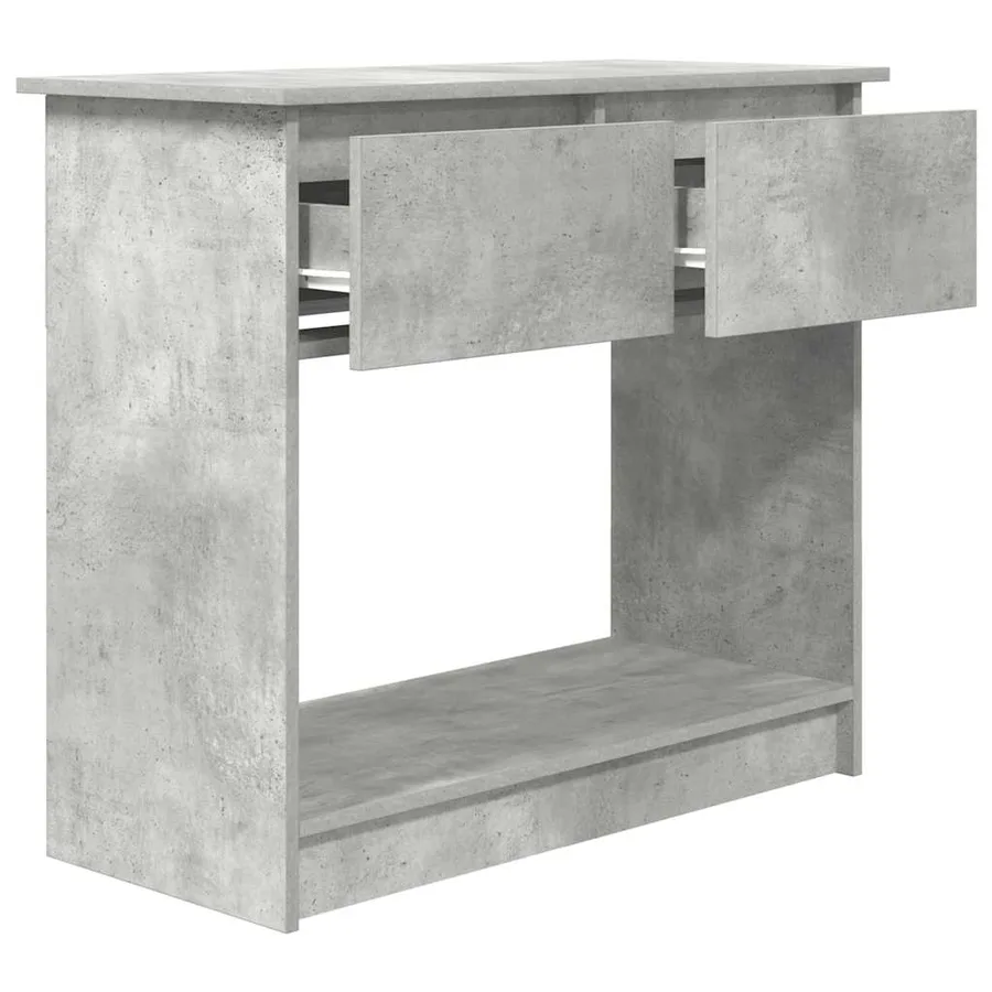Table console avec tiroirs gris béton 85,5x38,5x74,5 cm - 5