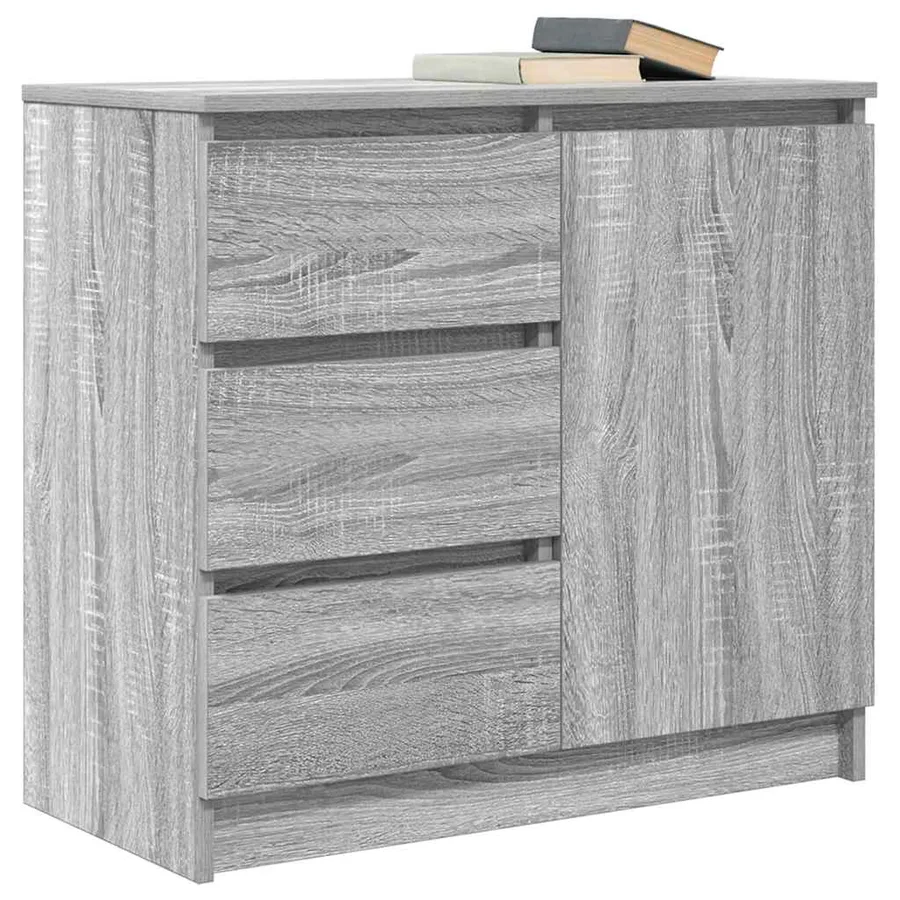 Buffet avec tiroir sonoma gris 71x35x65 cm bois d'ingénierie - 4
