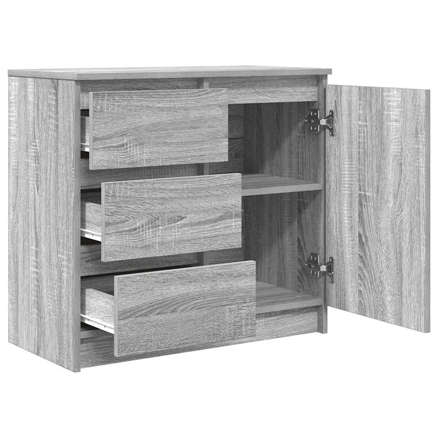 Buffet avec tiroir sonoma gris 71x35x65 cm bois d'ingénierie - 5