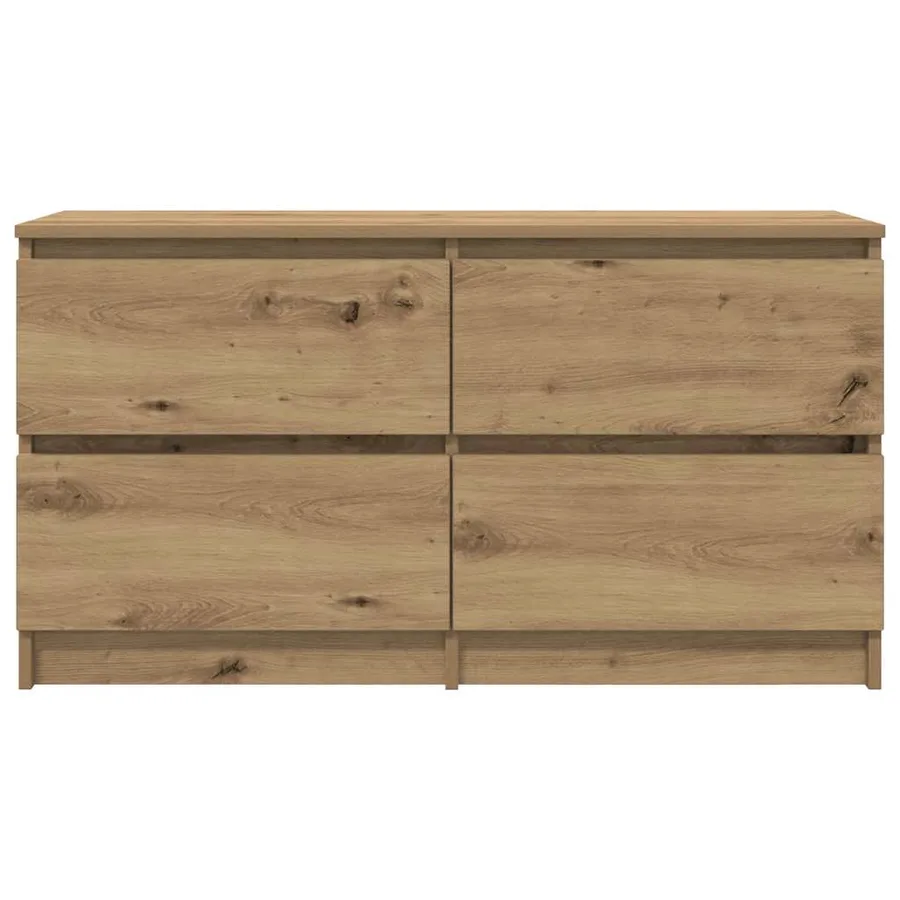 Meuble TV chêne artisanal 100x35x54 cm bois d'ingénierie - 6