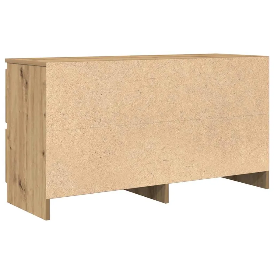 Meuble TV chêne artisanal 100x35x54 cm bois d'ingénierie - 8