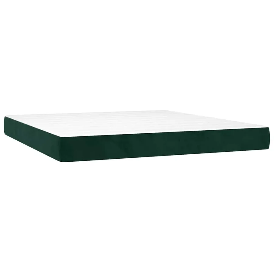 Sommier à lattes de lit matelas et LED Vert foncé 180x200 cm - 6