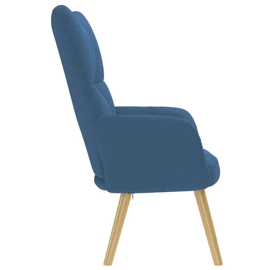 Chaise de relaxation Bleu Tissu - 4