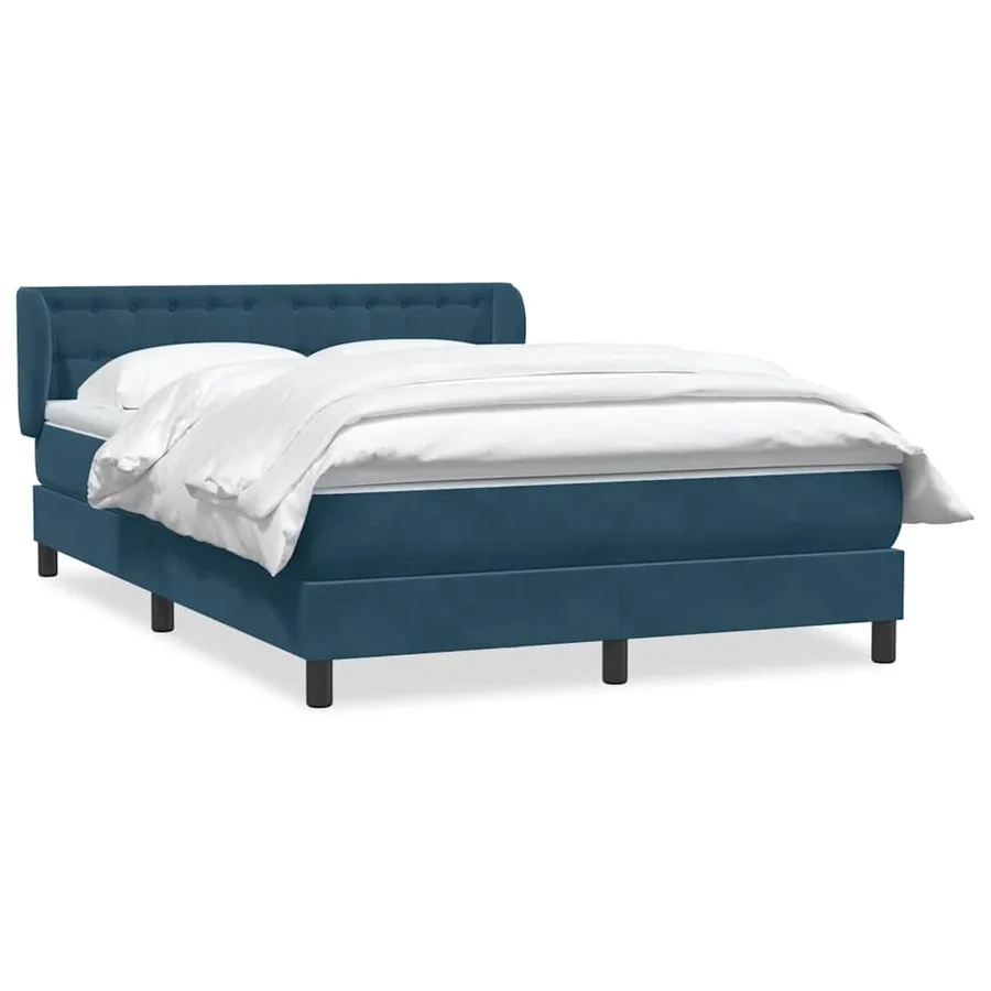 Sommier à lattes de lit et matelas Bleu foncé 160x220cm Velours - 2