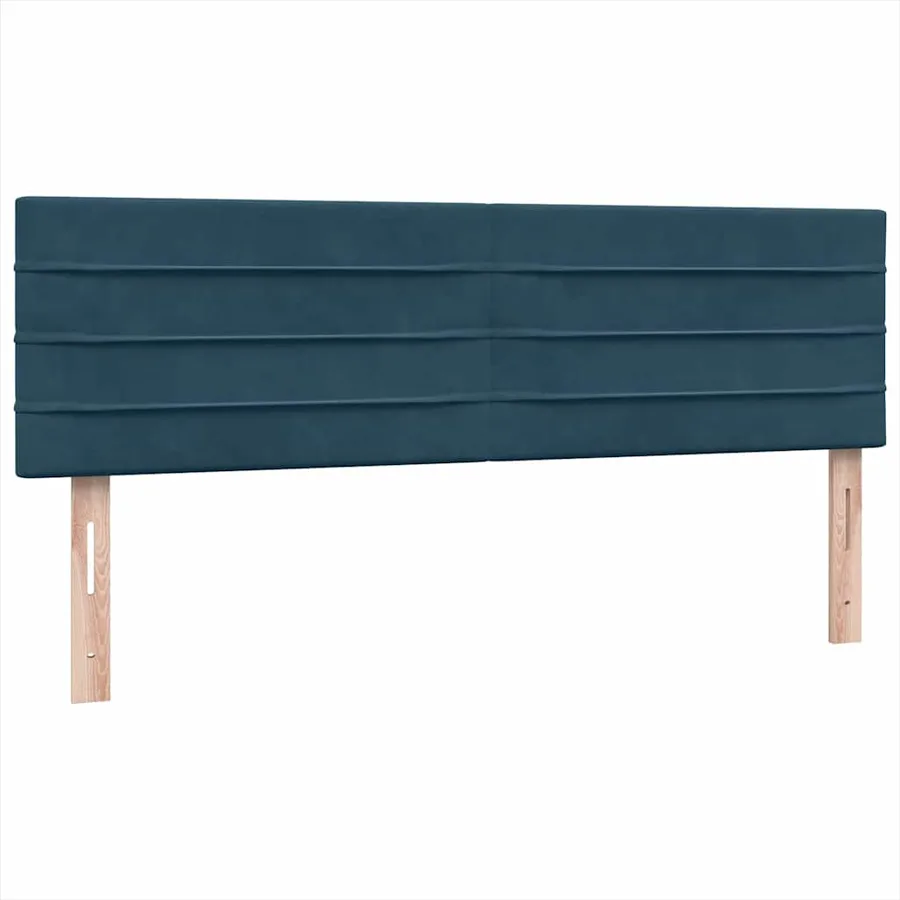 Sommier à lattes de lit et matelas et LED Bleu foncé 160x220cm Velours - 8