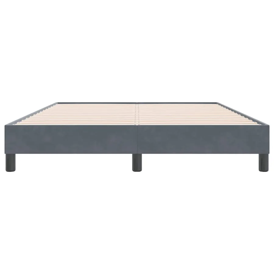 Cadre de lit sans matelas gris foncé 160x220 cm velours - 5