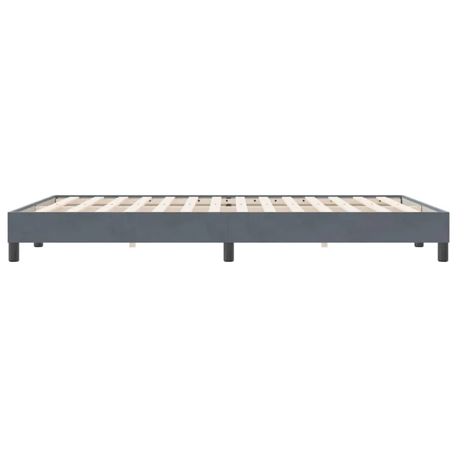 Cadre de lit sans matelas gris foncé 160x220 cm velours - 6