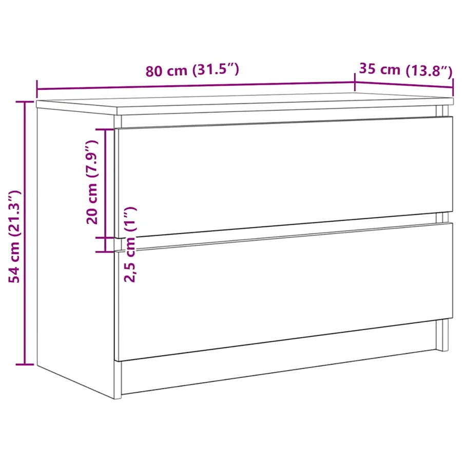 Meuble TV chêne sonoma 80x35x54 cm bois d'ingénierie - 12