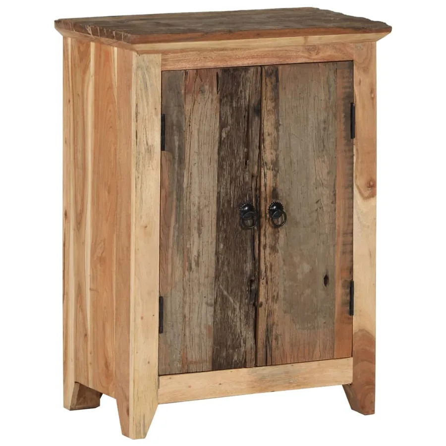 Buffet 55x33x75 cm bois massif d'acacia et bois de récupération - 10