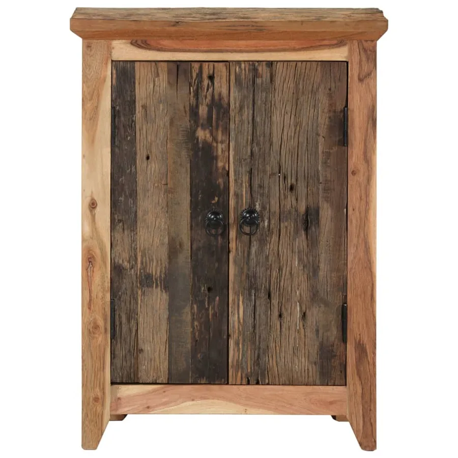 Buffet 55x33x75 cm bois massif d'acacia et bois de récupération - 2