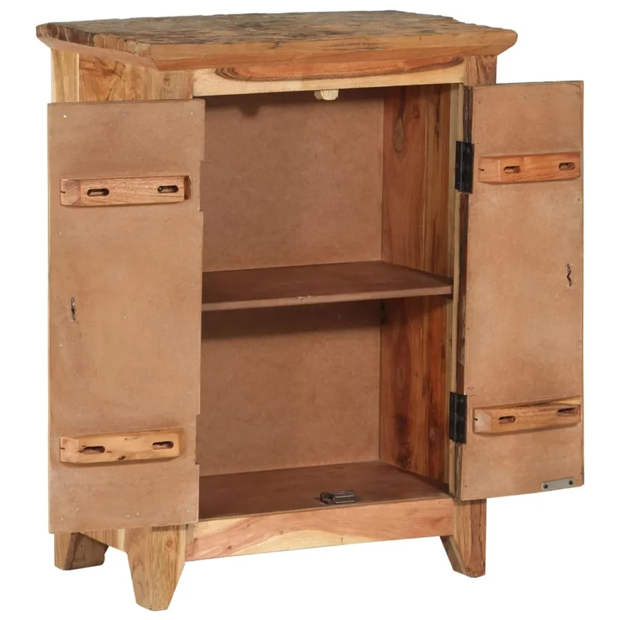 Buffet 55x33x75 cm bois massif d'acacia et bois de récupération - 3