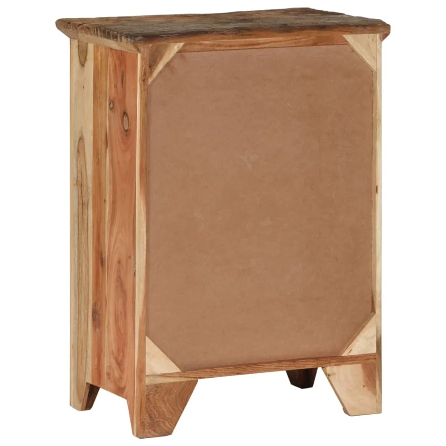 Buffet 55x33x75 cm bois massif d'acacia et bois de récupération - 5