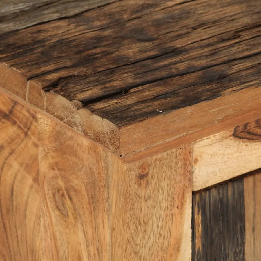 Buffet 55x33x75 cm bois massif d'acacia et bois de récupération - 6