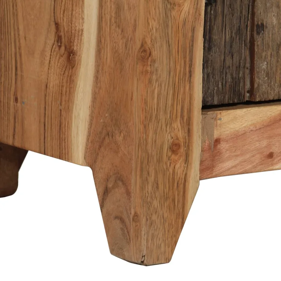 Buffet 55x33x75 cm bois massif d'acacia et bois de récupération - 7