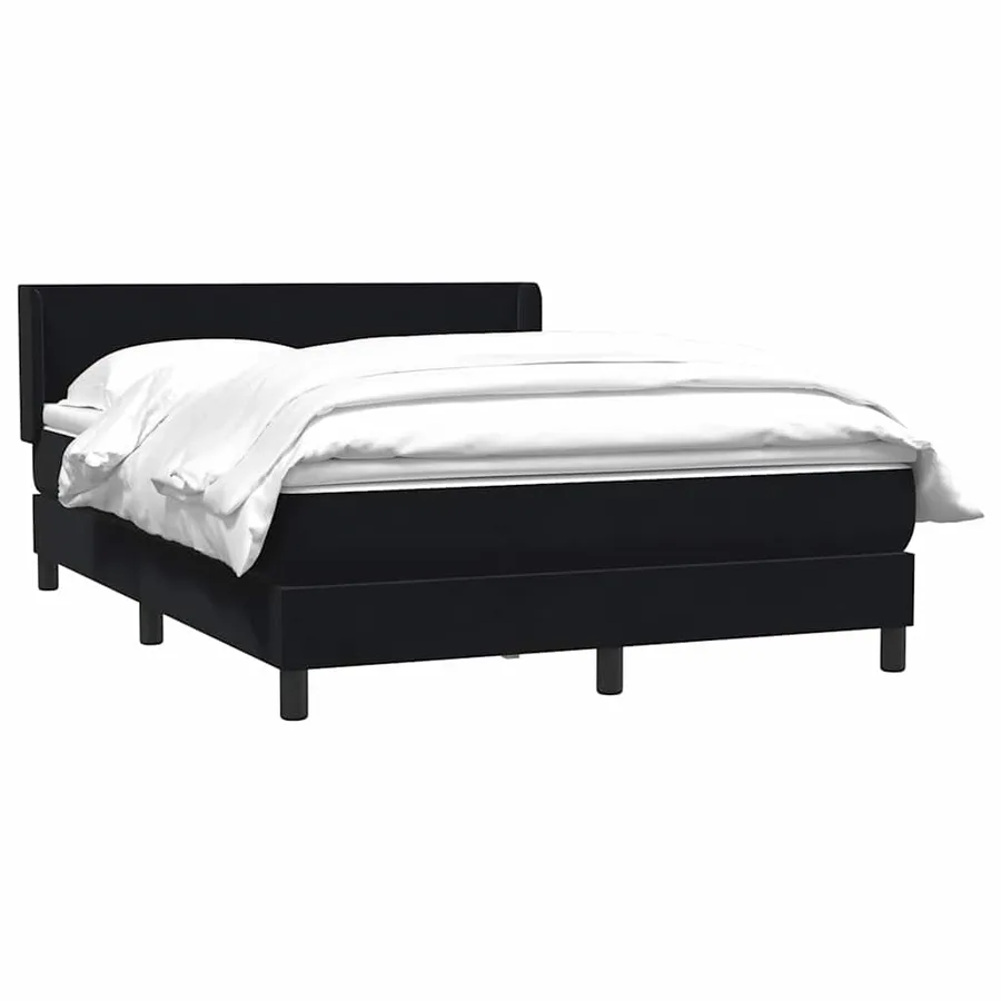 Sommier à lattes de lit avec matelas noir 140x220 cm velours - 4