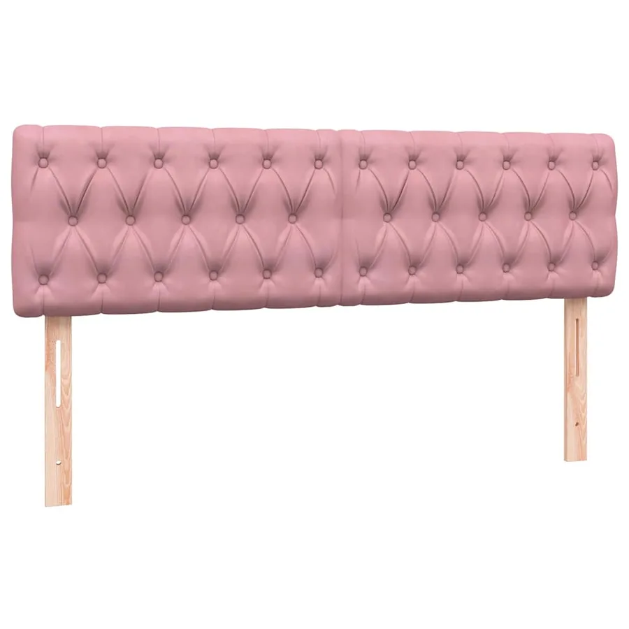 Sommier à lattes de lit avec matelas rose 160x220 cm velours - 8