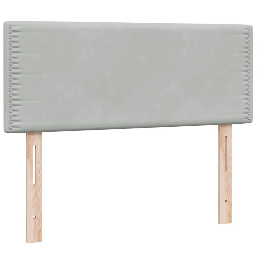 Sommier à lattes de lit et matelas et LED gris clair 120x220cm velours - 7