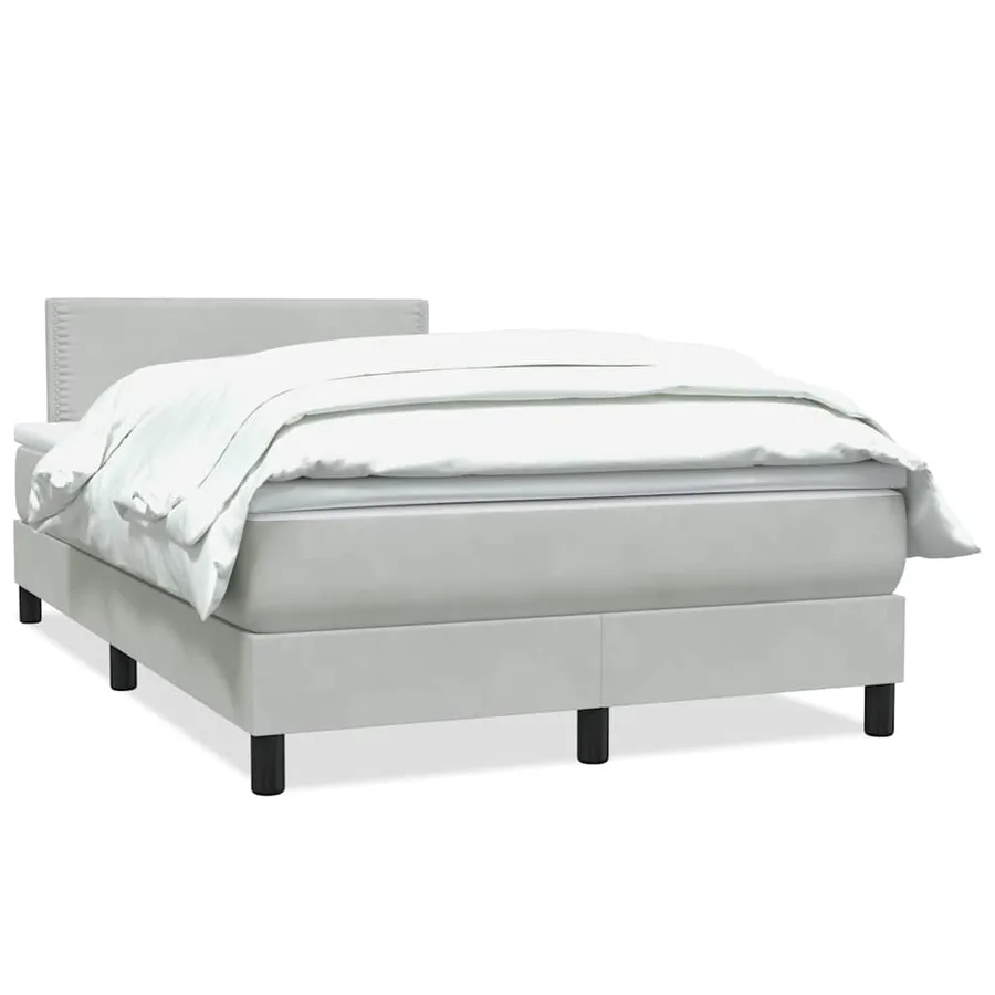 Sommier à lattes de lit et matelas gris clair 120x220cm velours - 2