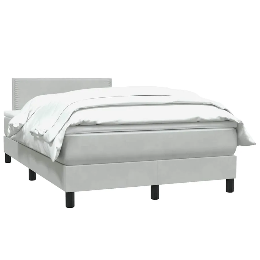 Sommier à lattes de lit et matelas gris clair 120x220cm velours - 3