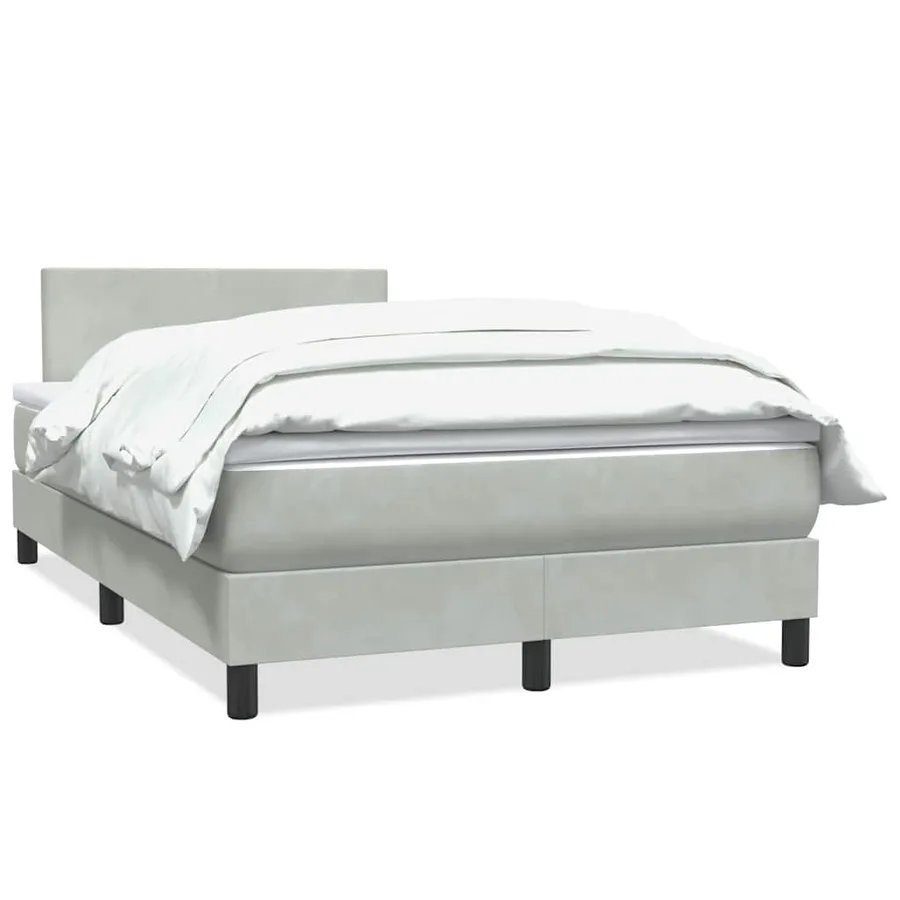 Sommier à lattes de lit et matelas gris clair 120x220cm velours - 2