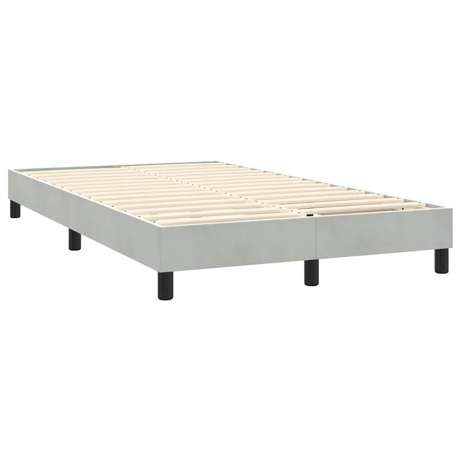 Sommier à lattes de lit et matelas gris clair 120x220cm velours - 5