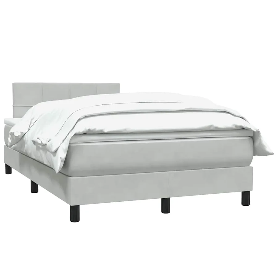 Sommier à lattes de lit et matelas gris clair 120x220cm velours - 3