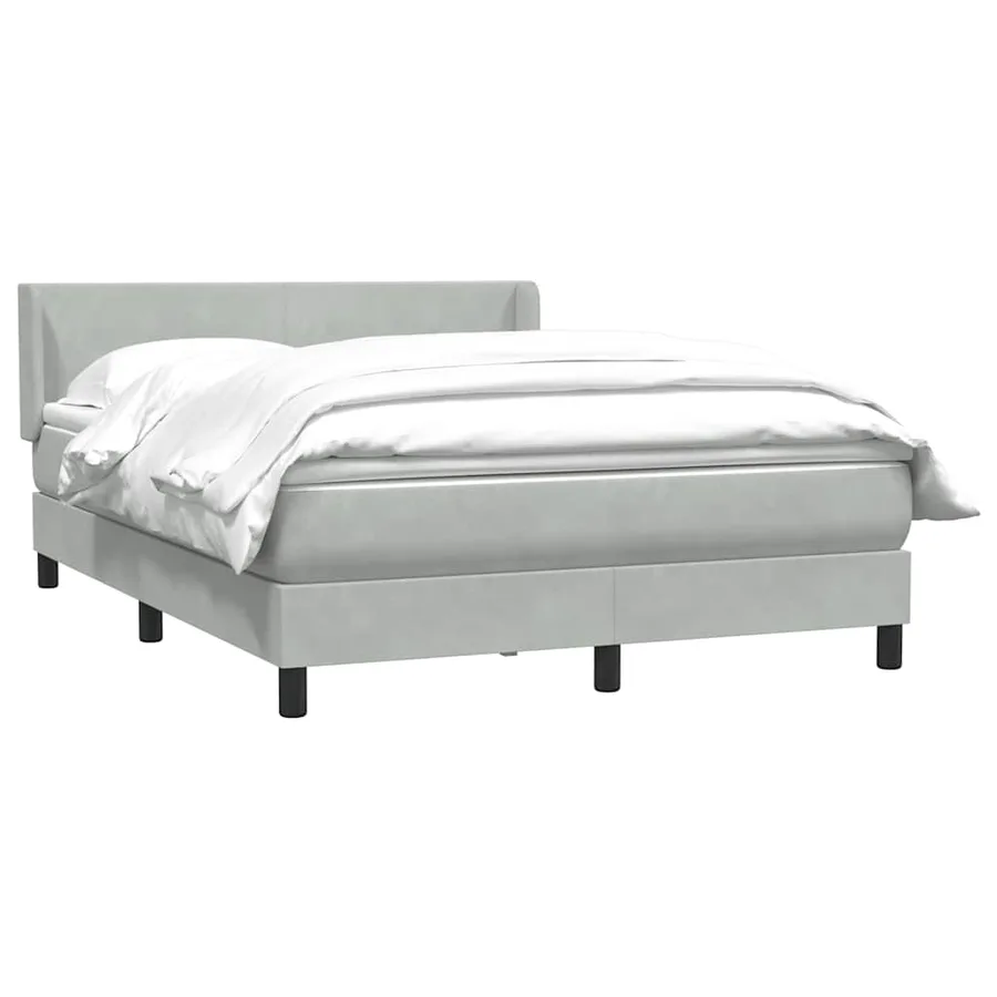 Sommier à lattes de lit et matelas gris clair 140x220cm velours - 4