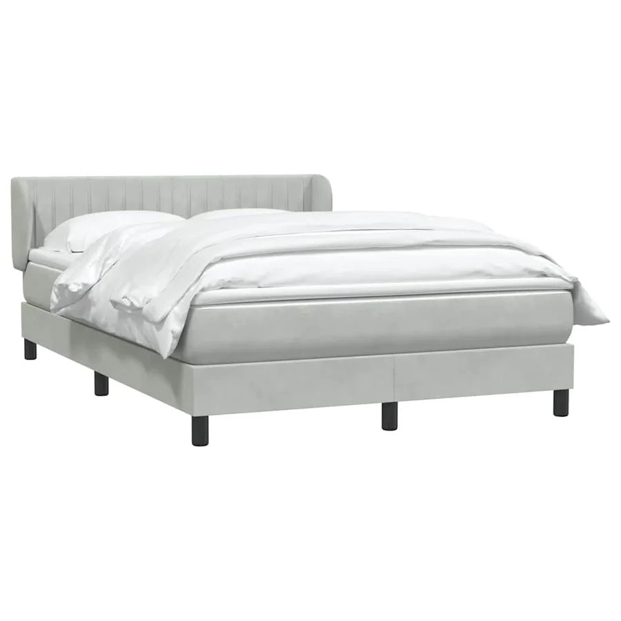 Sommier à lattes de lit et matelas gris clair 140x220cm velours - 3
