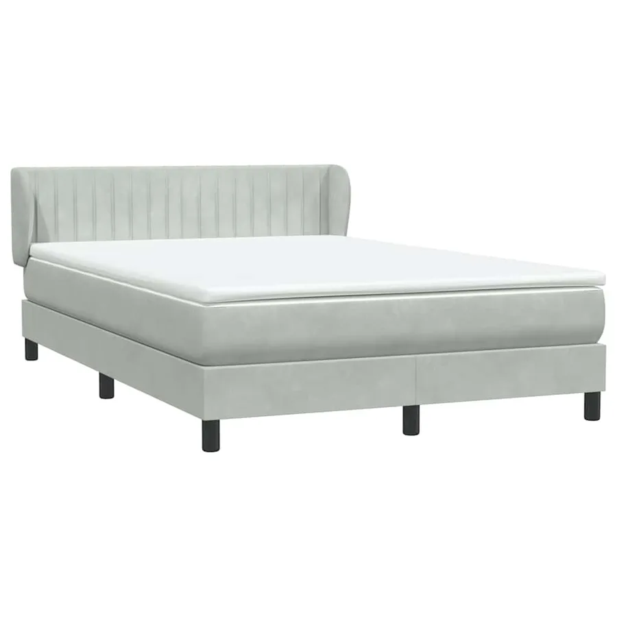 Sommier à lattes de lit et matelas gris clair 140x220cm velours - 4