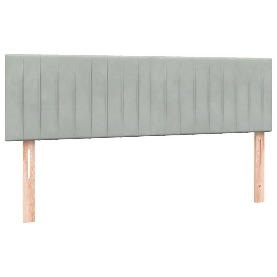 Sommier à lattes de lit et matelas gris clair 140x220cm velours - 7