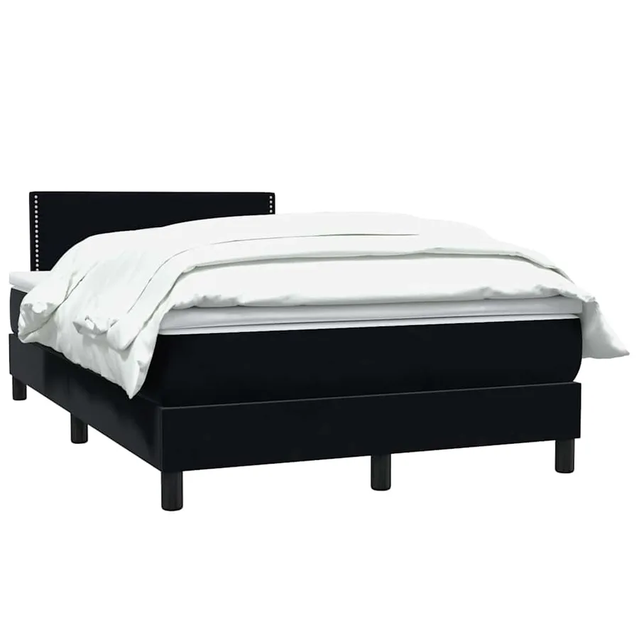 Sommier à lattes de lit avec matelas noir 120x220 cm velours - 3