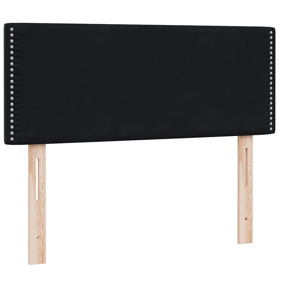 Sommier à lattes de lit avec matelas noir 120x220 cm velours - 6