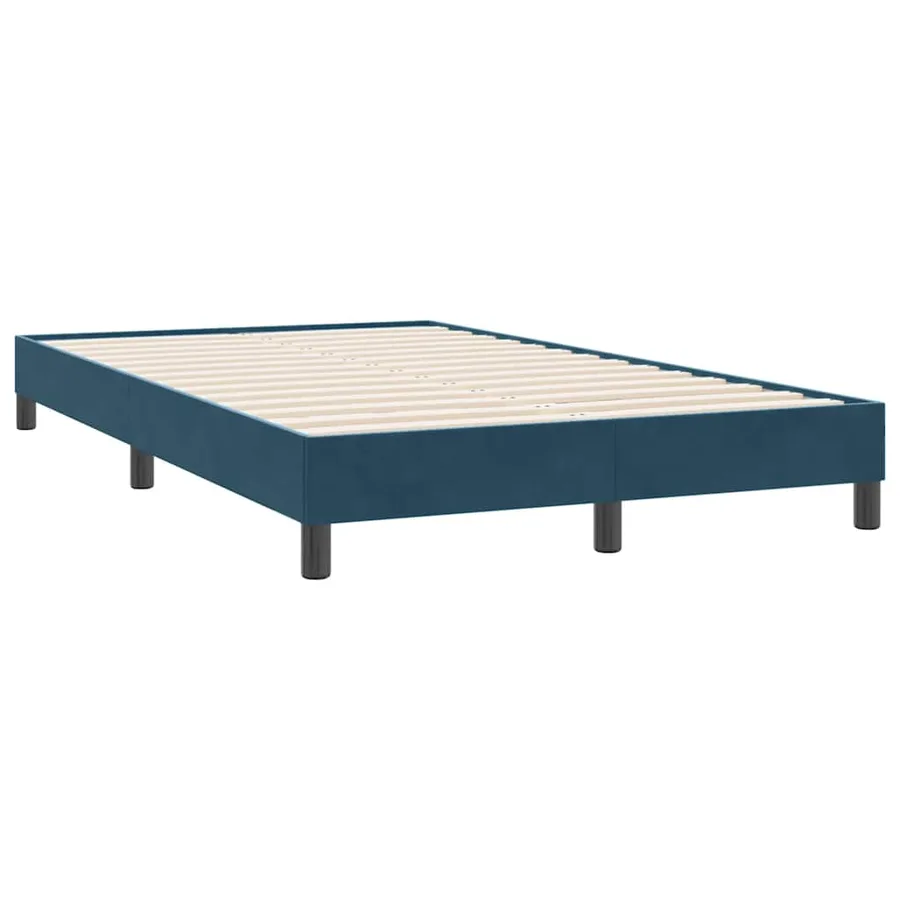 Sommier à lattes de lit et matelas bleu foncé 120x220cm velours - 5