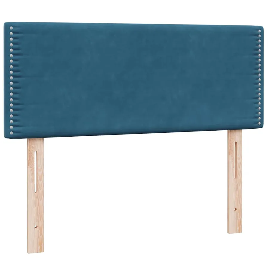 Sommier à lattes de lit et matelas et LED bleu foncé 120x220cm velours - 7