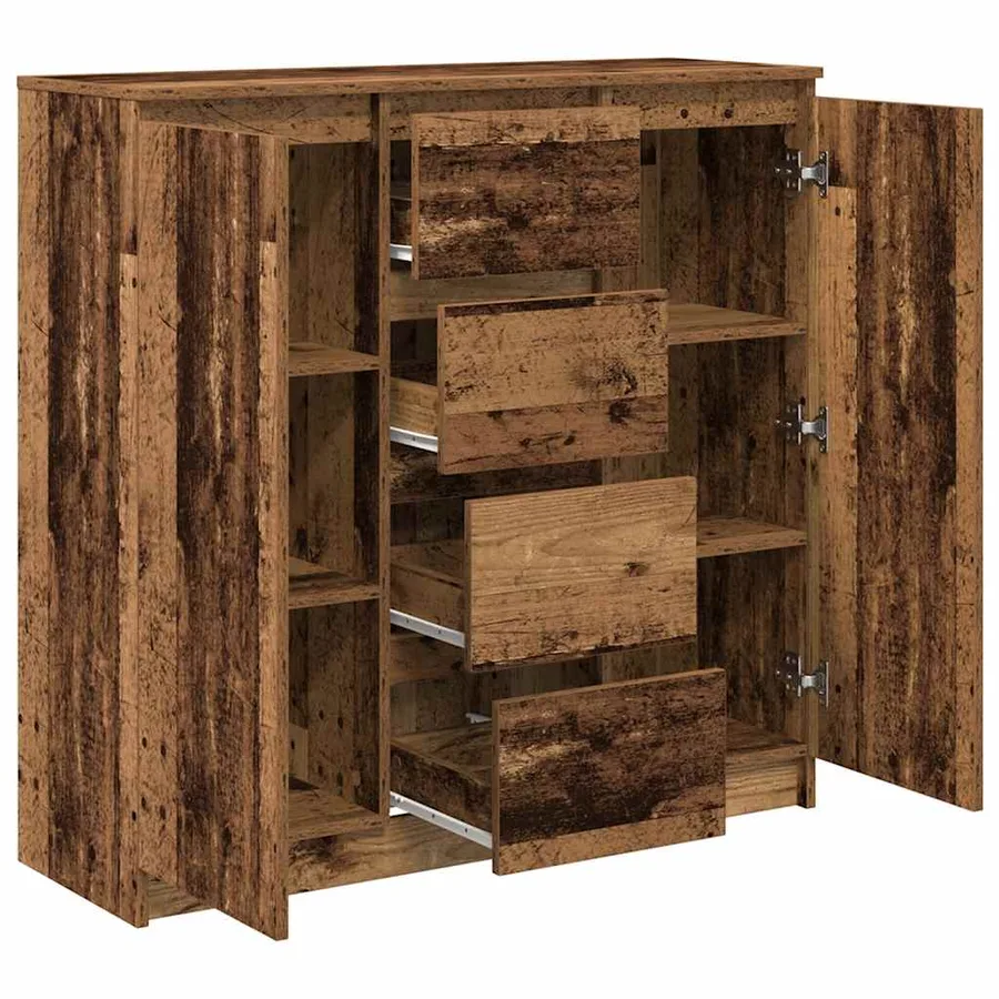 Buffet avec tiroirs vieux bois 100,5x35x98,5 cm bois ingénierie - 5