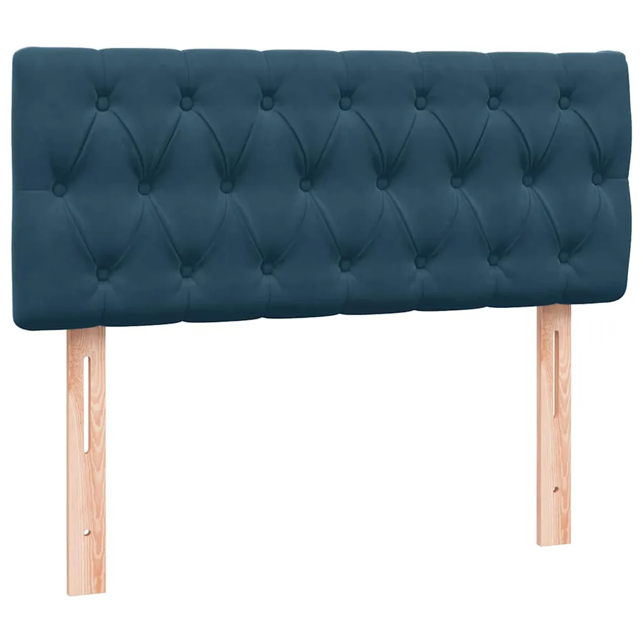 Sommier à lattes de lit et matelas et LED bleu foncé 120x220cm velours - 7
