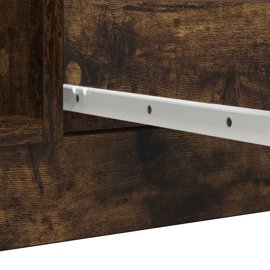 Buffet avec tiroirs chêne fumé 100,5x35x98,5 cm bois ingénierie - 11