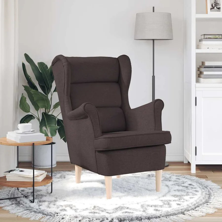 Fauteuil marron foncé 74x84x100 cm tissu - 3