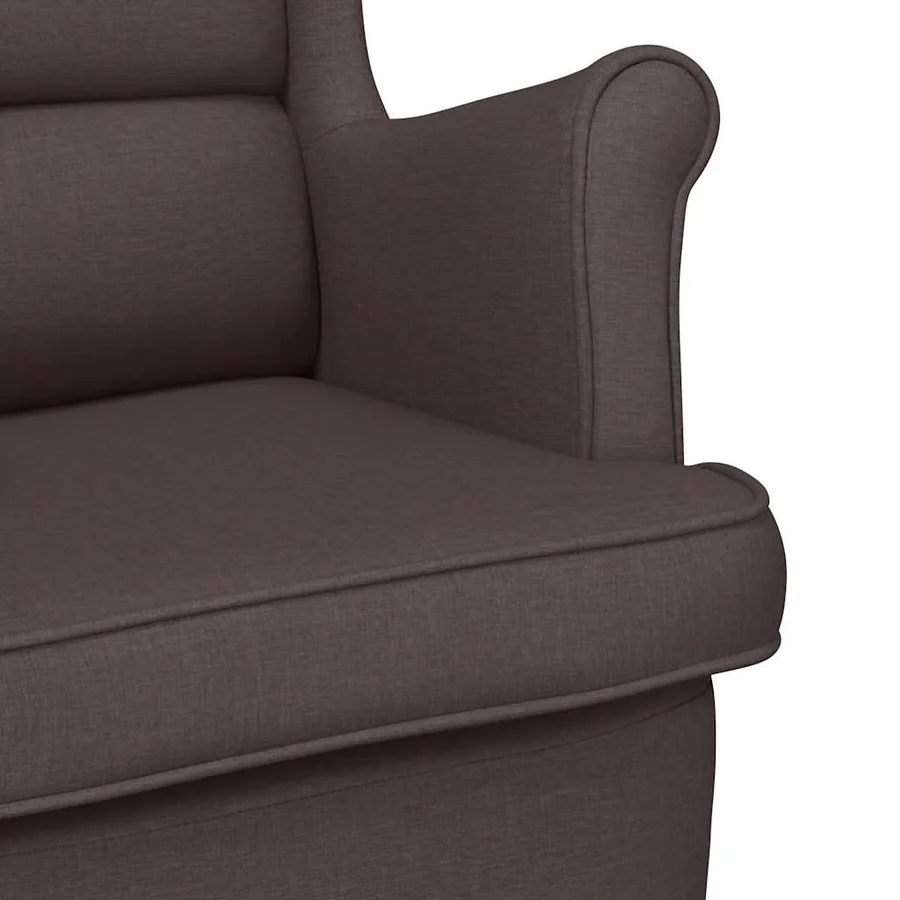 Fauteuil marron foncé 74x84x100 cm tissu - 7
