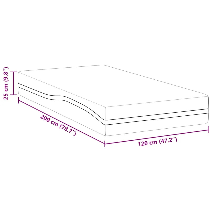 Matelas Blanc et Gris 120 x 200 cm Tissu jacquard - 11